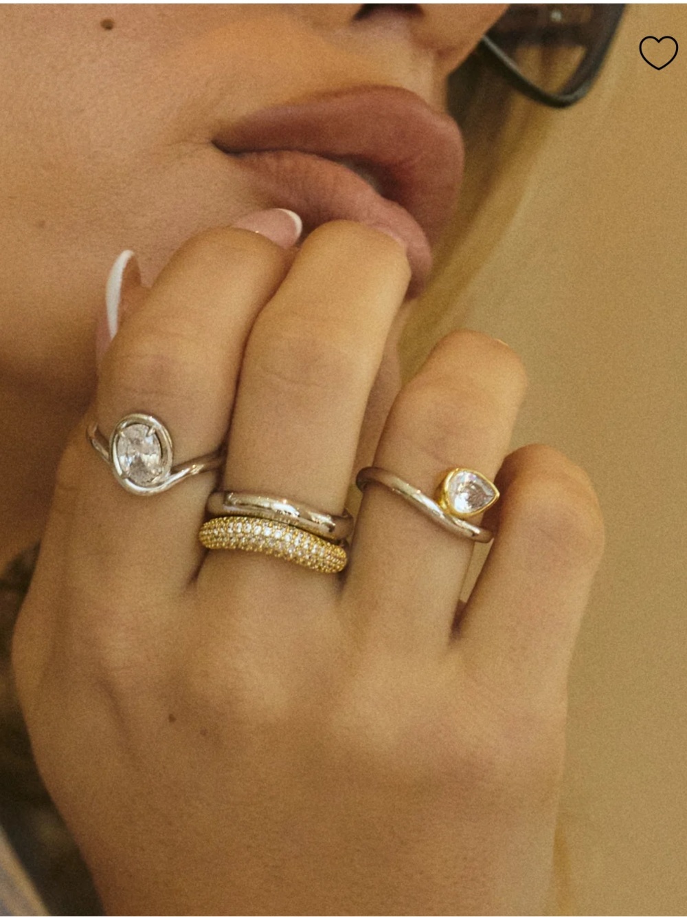 Luv AJ, The Bianca Nero Statement Ring - Silver - Size 5 - Never Worn